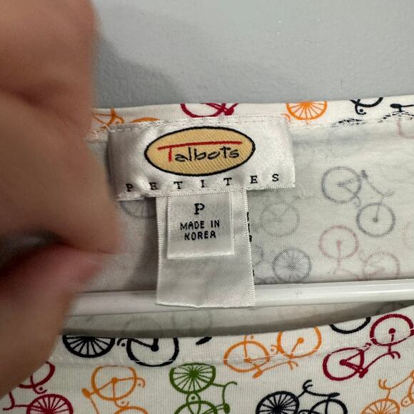 LOT of 2 Talbots Long & 3/4 Sleeve Tee Shirts Women's Size Small Petite Peacock - Picture 7 of 9